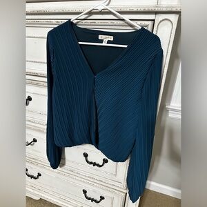 Teal long sleeve blouse